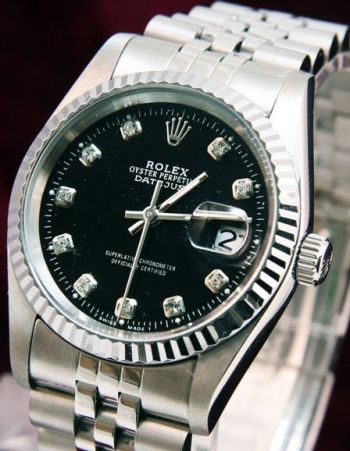 Rolex Jubilee Bracelet Black Diamond Face Datejust Men watch